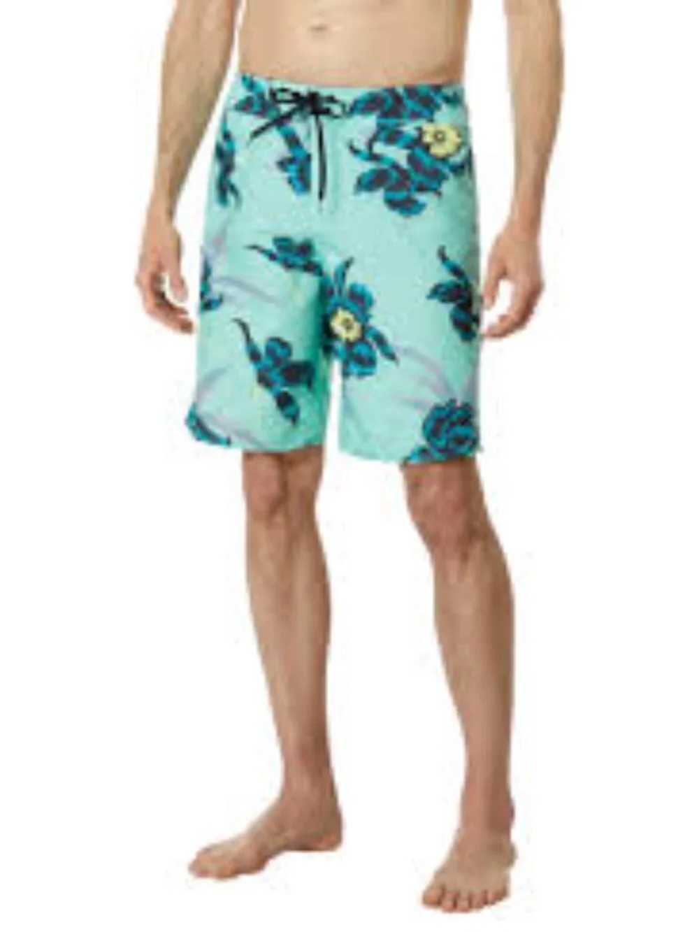 Volcom Teal and Black Floral Board Shorts Size 38‎